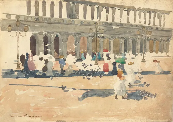 Framed Print : CaffeFlorian in Venice, 1898  /  1899. Creator: Maurice Brazil Prendergast