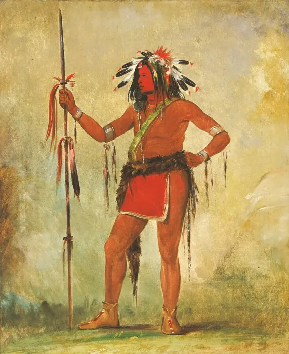 Framed Print : Cah-be-mub-bee, He Who Sits Everywhere, a Brave, 1835. Creator: George Catlin Framed Print : Cah-be-mub-bee, He Who Sits Everywhere, a Brave, 1835. Creator: George Catlin