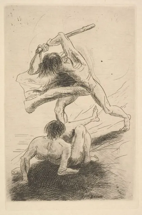 Framed Print : Cain and Abel, 1886. Creator: Odilon Redon Framed Print : Cain and Abel, 1886. Creator: Odilon Redon