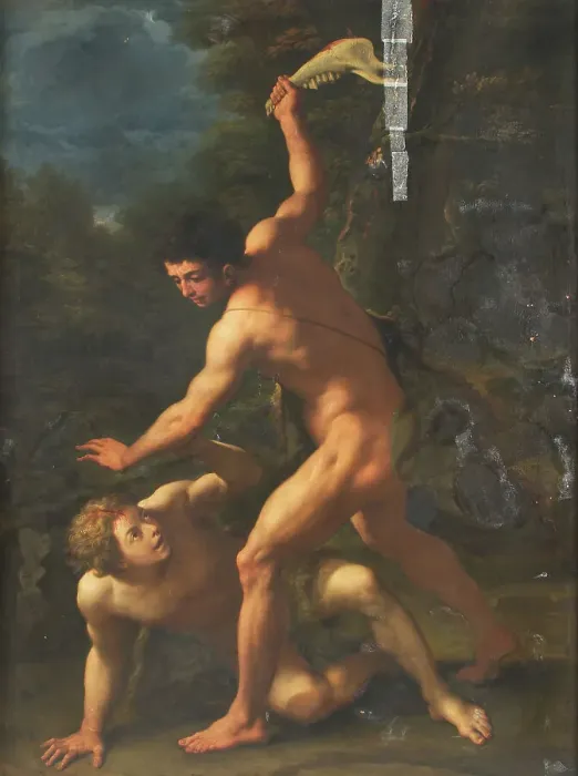 Framed Print : Cain Slaying Abel, 1715-1728. Creators: Paolo de Matteis, Luca Giordano Framed Print : Cain Slaying Abel, 1715-1728. Creators: Paolo de Matteis, Luca Giordano
