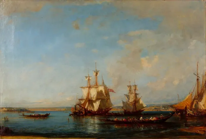Framed Print : Caiques and Sailboats at the Bosphorus, Second Half of the 19th cen Artist: Ziem, Felix-Francois George (1821-1911) Framed Print : Caiques and Sailboats at the Bosphorus, Second Half of the 19th cen Artist: Ziem, Felix-Francois George (1821-1911)