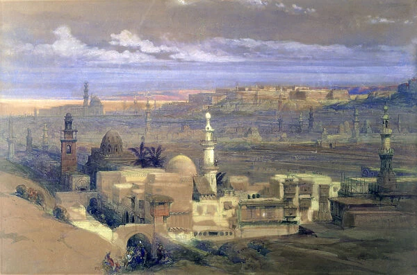 Cairo from the Gate of Citizenib, looking towards the Desert of Suez, 19th century. Artist: David Roberts