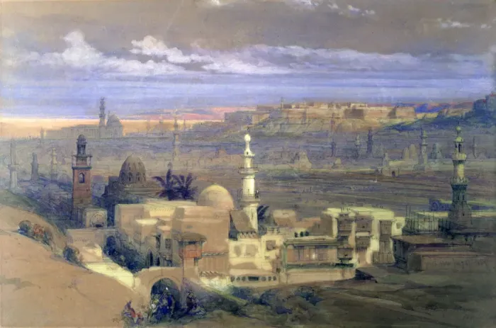 Framed Print : Cairo from the Gate of Citizenib, looking towards the Desert of Suez, 19th century. Artist: David Roberts Framed Print : Cairo from the Gate of Citizenib, looking towards the Desert of Suez, 19th century. Artist: David Roberts