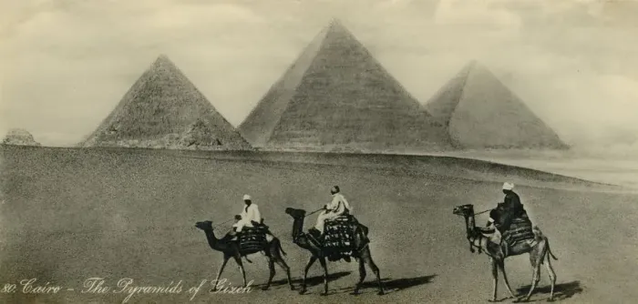Framed Print : Cairo: The Pyramids of Gizeh, c1918-c1939. Creator: Unknown Framed Print : Cairo: The Pyramids of Gizeh, c1918-c1939. Creator: Unknown
