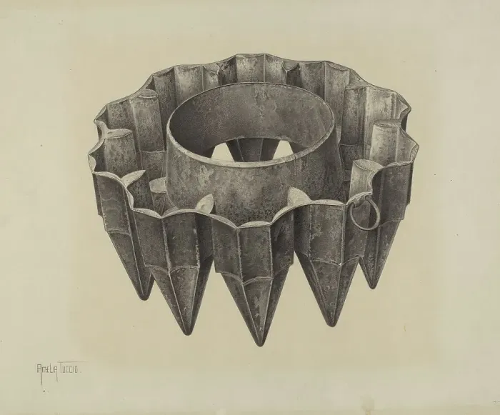 Framed Print : Cake Mold, c. 1941. Creator: Amelia Tuccio Framed Print : Cake Mold, c. 1941. Creator: Amelia Tuccio