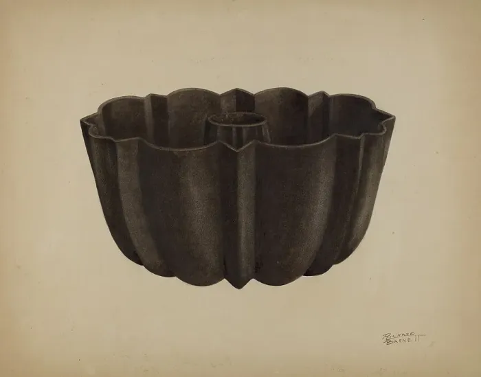 Framed Print : Cake Pan, c. 1938. Creator: Richard Barnett Framed Print : Cake Pan, c. 1938. Creator: Richard Barnett