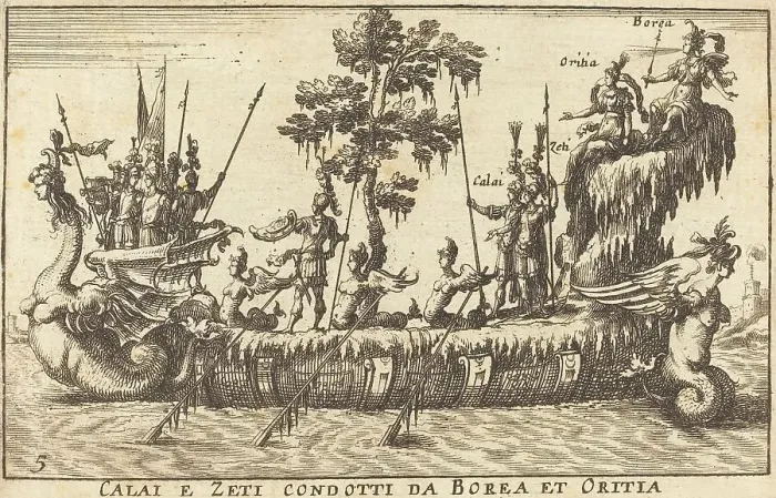 Framed Print : Calai e Zeti condotti da Borea et Oritia. Creator: Balthasar Moncornet Framed Print : Calai e Zeti condotti da Borea et Oritia. Creator: Balthasar Moncornet