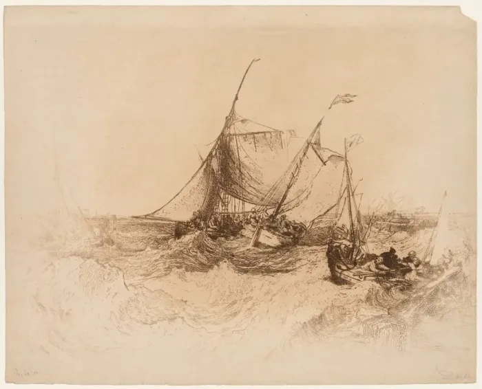 Framed Print : Calais Pier. Creator: Francis Seymour Haden (British, 1818-1910) Framed Print : Calais Pier. Creator: Francis Seymour Haden (British, 1818-1910)