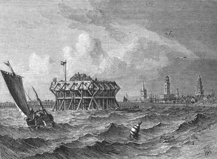 Framed Print : Calais from the Sea, c1880. Artist: W. P Framed Print : Calais from the Sea, c1880. Artist: W. P