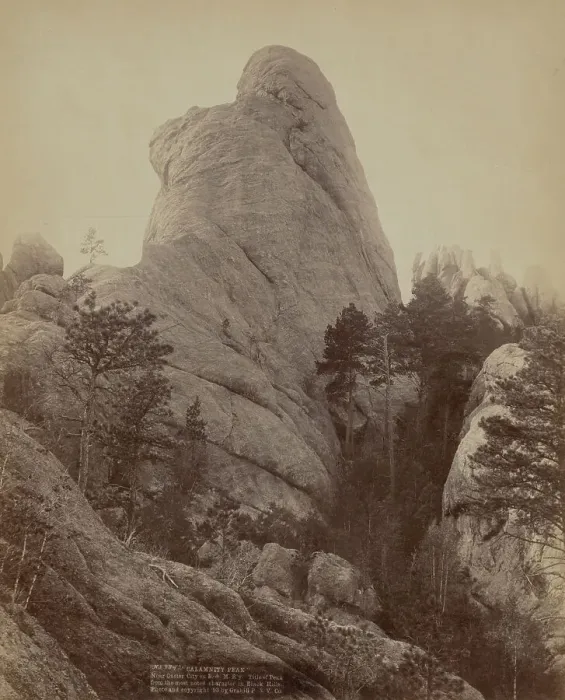 Framed Print : Calamnity [ie Calamity] Peak Near Custer City on B & M R'y Title of Peak from the most noted...1891. Creator: John C. H. Grabill. Calamnity [ie Calamity] Peak Near Custer City on B & M R'y Title of Peak from the most noted...1891