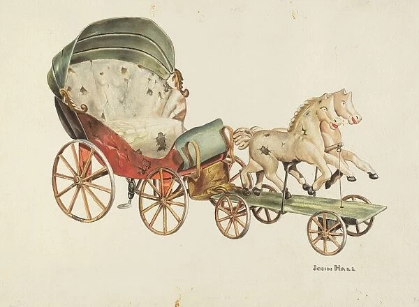 Calash and Horses, c. 1940. Creator: John Hall