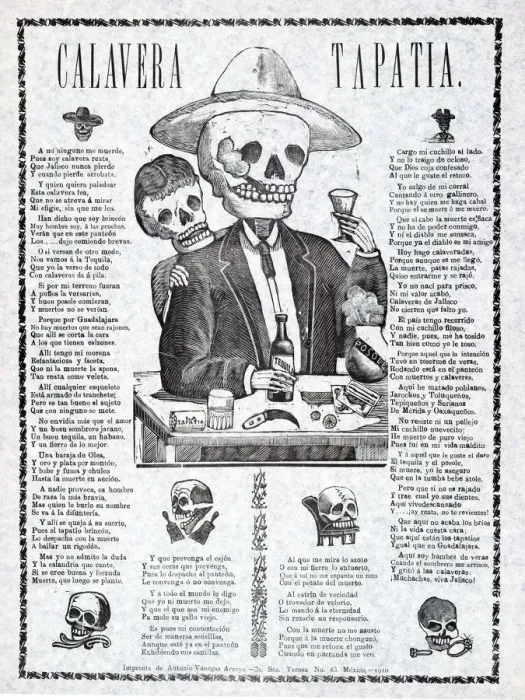Framed Print : Calavera Tapatia, 1910 Framed Print : Calavera Tapatia, 1910