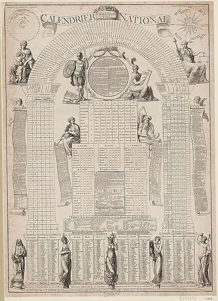 Calendrier national calculé pour 30 ans et présenté à la Convention nationale le 31 décembre 1792. Creator: Hennin, Michel (1777-1863)