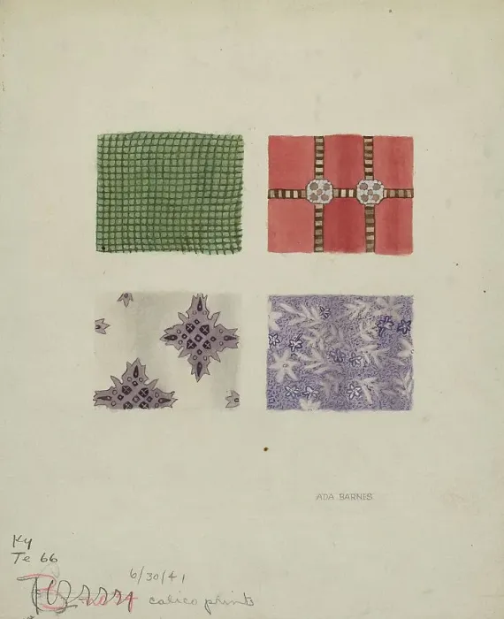 Framed Print : Calico Prints, 1941. Creator: Ada Barnes Framed Print : Calico Prints, 1941. Creator: Ada Barnes