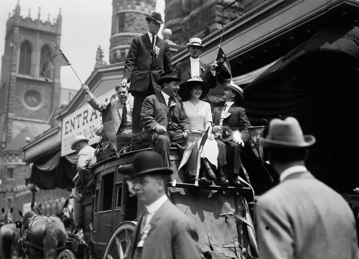 Framed Print : California delegates on stagecoach at the 1912 Republican National Convention held at the...1912. Creator: Bain News Service Framed Print : California delegates on stagecoach at the 1912 Republican National Convention held at the...1912. Creator: Bain News Service