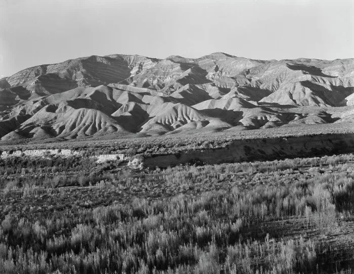 Framed Print : California desert mountains, San Luis Obispo County, 1937. Creator: Dorothea Lange Framed Print : California desert mountains, San Luis Obispo County, 1937. Creator: Dorothea Lange