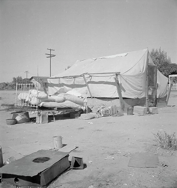 California home of Oklahoma drought refugee, 1936. Creator: Dorothea Lange