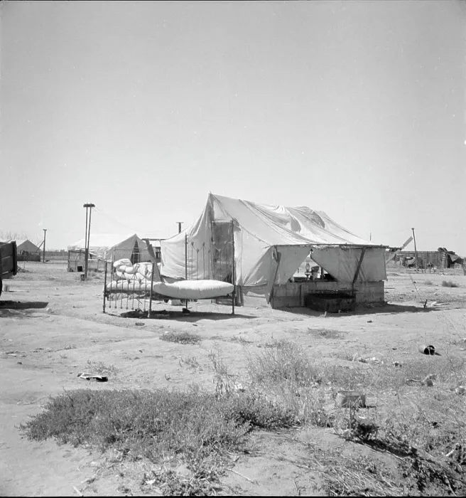 Framed Print : California home of Oklahoma drought refugee, 1936. Creator: Dorothea Lange Framed Print : California home of Oklahoma drought refugee, 1936. Creator: Dorothea Lange