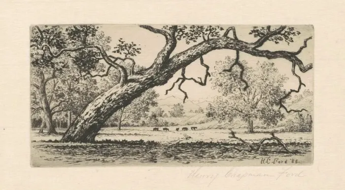 Framed Print : California Landscape, 1888. Creator: Henry Chapman Ford Framed Print : California Landscape, 1888. Creator: Henry Chapman Ford