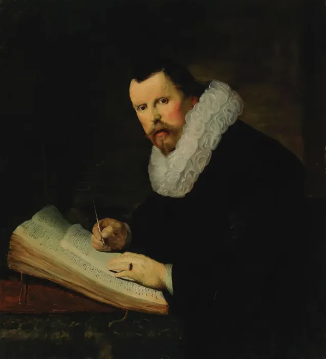 Framed Print : Calligrapher Lieven Willemsz van Coppenol, copy after Rembrandt, 1893. Creator: Hanna Ronnberg Framed Print : Calligrapher Lieven Willemsz van Coppenol, copy after Rembrandt, 1893. Creator: Hanna Ronnberg