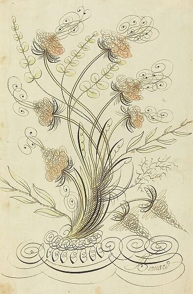 Calligraphic Flowers. Creator: Jean-Joseph Bernard