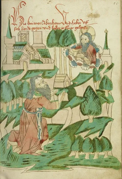 Framed Print : The Calling of Abraham; Barlaam und Josaphat, 1469. Creators: Hans Schilling, Diebolt Lauber Framed Print : The Calling of Abraham; Barlaam und Josaphat, 1469. Creators: Hans Schilling, Diebolt Lauber