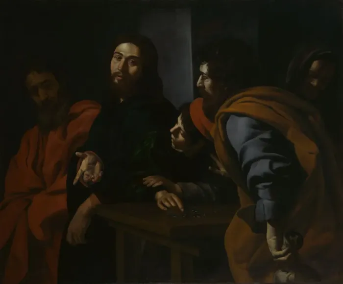 Framed Print : The Calling of Saint Matthew, ca. 1625-30. Creator: Giovanni Battista Caracciolo Framed Print : The Calling of Saint Matthew, ca. 1625-30. Creator: Giovanni Battista Caracciolo