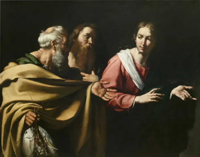 Framed Print : The calling of Saints Peter and Andrew. Creator: Strozzi, Bernardo (1581-1644) Framed Print : The calling of Saints Peter and Andrew. Creator: Strozzi, Bernardo (1581-1644)