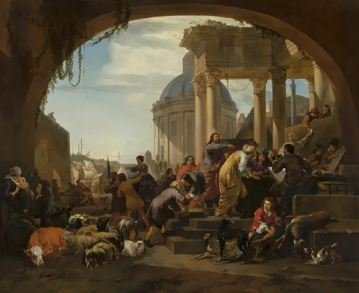 Framed Print : The Calling of St Matthew, 1657. Creators: Nicolaes Berchem, Jan Baptist Weenix Framed Print : The Calling of St Matthew, 1657. Creators: Nicolaes Berchem, Jan Baptist Weenix
