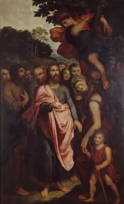 Framed Print : The Calling of Zacchaeus who is Sitting in a Fig Tree. Creator: Otto Van Veen Framed Print : The Calling of Zacchaeus who is Sitting in a Fig Tree. Creator: Otto Van Veen