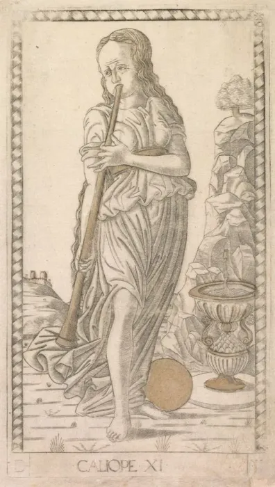 Framed Print : Calliope (from the Tarocchi series D: Apollo and the Muses, #11), before 1467. Creator Framed Print : Calliope (from the Tarocchi series D: Apollo and the Muses, #11), before 1467. Creator