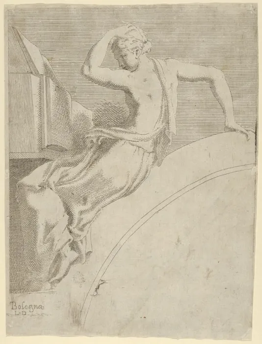 Framed Print : Calliope, from the series Twelve Muses and Goddesses, ca. 1542-45. Creator: Leon Davent Framed Print : Calliope, from the series Twelve Muses and Goddesses, ca. 1542-45. Creator: Leon Davent