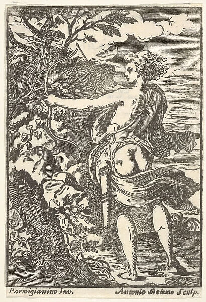 Callisto hunting with drawn bow, after Parmigianino), 1720-1740. Creator: Antonio Belemo