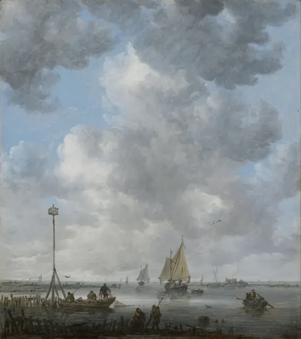 Framed Print : A Calm. Artist: Goyen, Jan Josefsz, van (1596-1656) Framed Print : A Calm. Artist: Goyen, Jan Josefsz, van (1596-1656)