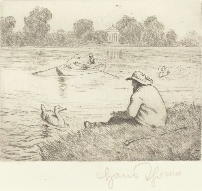 Framed Print : Calm Excursion, 1919. Creator: Hans Thoma Framed Print : Calm Excursion, 1919. Creator: Hans Thoma