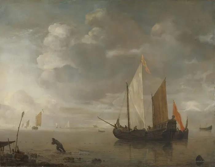 Framed Print : Calm Sea, 1650-1676. Creator: Hendrick Jacobsz Dubbels Framed Print : Calm Sea, 1650-1676. Creator: Hendrick Jacobsz Dubbels