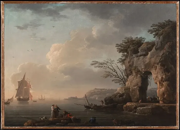 Framed Print : A Calm Sea, 1748. Creator: Claude-Joseph Vernet Framed Print : A Calm Sea, 1748. Creator: Claude-Joseph Vernet