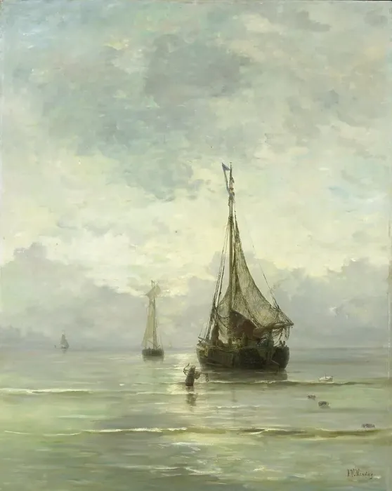 Framed Print : Calm sea, 1860-1900. Creator: Hendrik Willem Mesdag Framed Print : Calm sea, 1860-1900. Creator: Hendrik Willem Mesdag