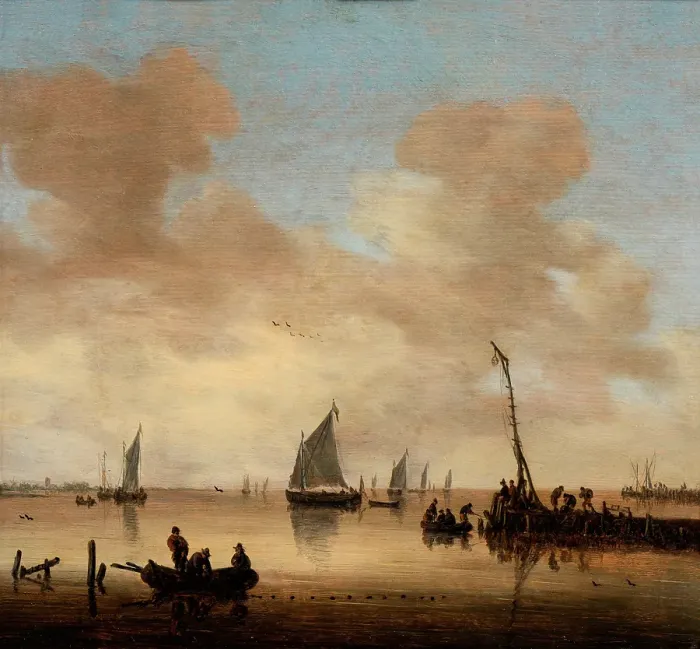 Framed Print : Calm Sea with Fishermen and Ships, 1650-1700. Creator: Jeronymus van Diest Framed Print : Calm Sea with Fishermen and Ships, 1650-1700. Creator: Jeronymus van Diest