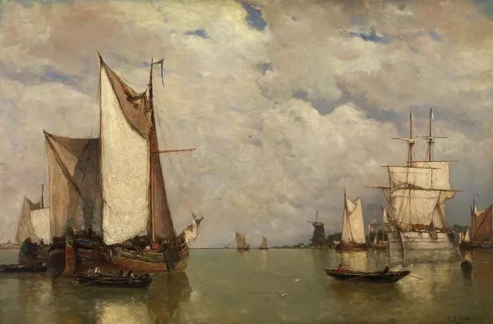 Framed Print : Calm before the Storm at Dordrecht, 1876. Creator: Paul Jean Clays Framed Print : Calm before the Storm at Dordrecht, 1876. Creator: Paul Jean Clays