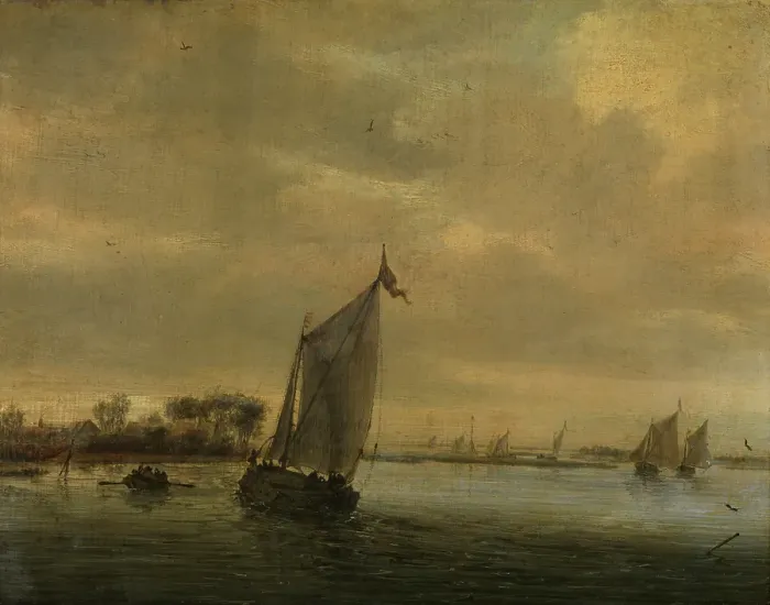 Framed Print : Calm Water, c1622-1670. Creator: Salomon Ruysdael Framed Print : Calm Water, c1622-1670. Creator: Salomon Ruysdael