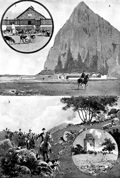 Framed Print : The Calpe Hunt, at Gibraltar, 1895. Creator: Joseph Holland Tringham Framed Print : The Calpe Hunt, at Gibraltar, 1895. Creator: Joseph Holland Tringham