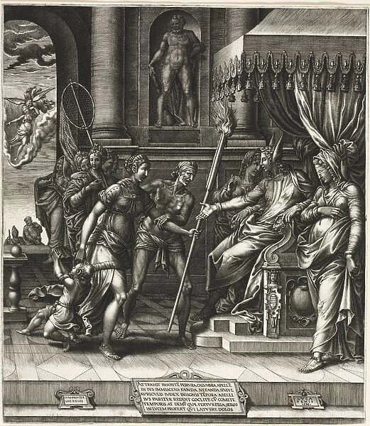 The Calumny of Apelles, 1560. Creator: Giorgio Ghisi (Italian, 1520-1582)