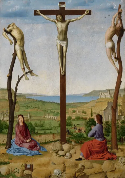 Framed Print : Calvary, 1475. Creator: Antonello da Messina Framed Print : Calvary, 1475. Creator: Antonello da Messina
