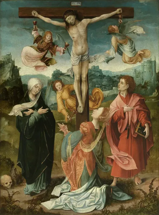Framed Print : Calvary, 1520-1529. Creator: Master of the Von Groote Adoration Framed Print : Calvary, 1520-1529. Creator: Master of the Von Groote Adoration