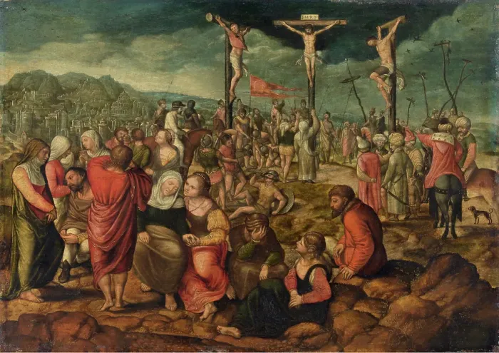 Framed Print : Calvary, 1525-1549. Creator: Jan van Amstel Framed Print : Calvary, 1525-1549. Creator: Jan van Amstel