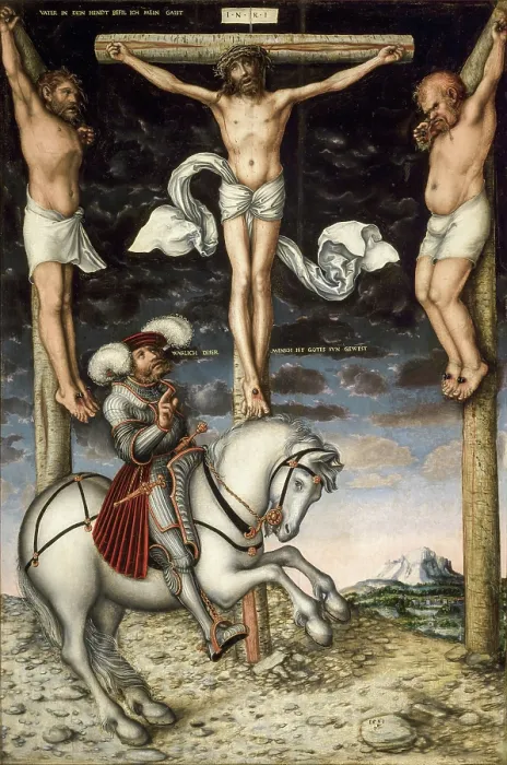 Framed Print : Calvary, 1538. Creator: Cranach, Lucas, the Elder (1472-1553) Framed Print : Calvary, 1538. Creator: Cranach, Lucas, the Elder (1472-1553)