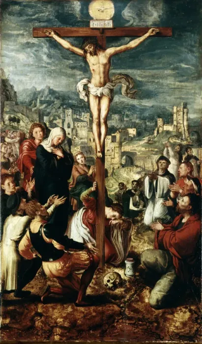 Framed Print : Calvary, 16th century. Artist: Master of Brunswick Framed Print : Calvary, 16th century. Artist: Master of Brunswick