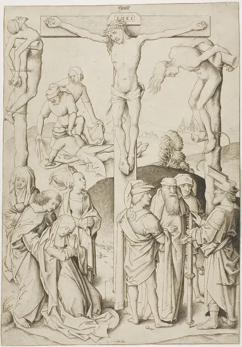 Framed Print : The Calvary, c.1480. Creator: Master IAM of Zwolle Framed Print : The Calvary, c.1480. Creator: Master IAM of Zwolle
