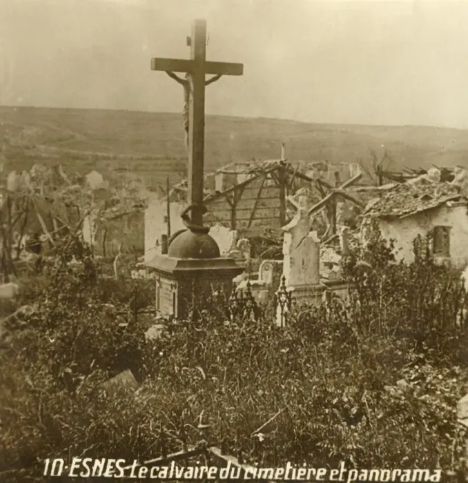 Framed Print : Calvary at the cemetery of Esnes, northern France, c1914-c1918 Framed Print : Calvary at the cemetery of Esnes, northern France, c1914-c1918